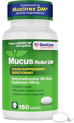 GenCare Mucus Relief DM, Guaifenesin 400mg Dextromethorphan 20mg, 150 Ct