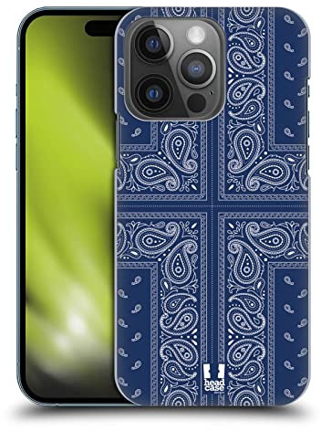 Head Case Designs Croce Blu Paisley Bandana Classica Custodia Cover Dura per Parte Posteriore Compatibile con Apple iPhone 14 PRO
