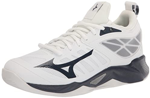 Mizuno Damen Wave Dimension, Weiß/Marineblau, 8