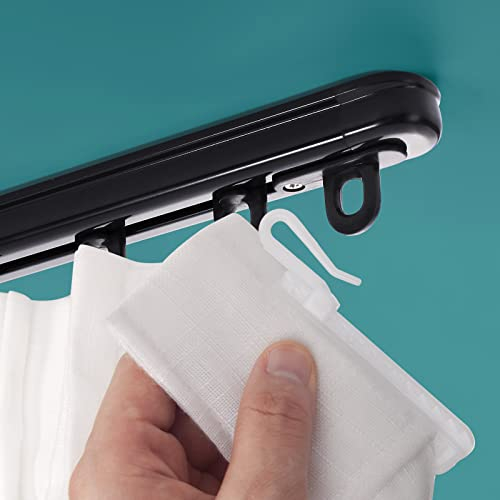 ZSTARR Ausziehbare Deckenvorhangschiene, messungsfreie Vorhangschiene, 84-150 cm, für Raumteiler, Duschvorhang, paralleles Erkerfenster, Wohnmobil-Vorhangschiene (schwarz)