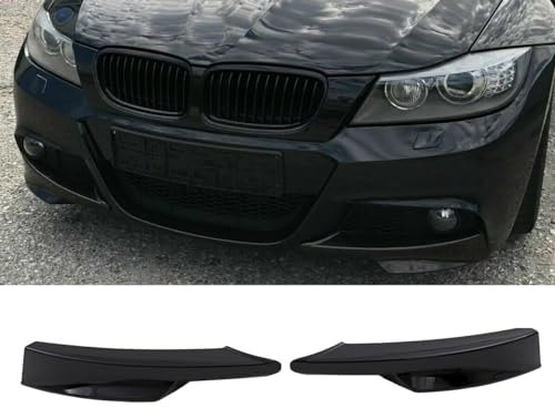 DM Autoteile 15009 LCI Satz Flaps Splitter Lippe Schwarz Glanz kompatibel für BMW 3er E90 E91 Facelift ab 2008 mit M-Paket