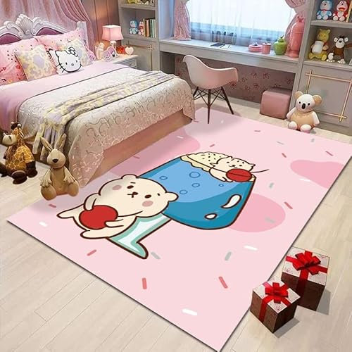 Tappeti Design rutschfest Kinderteppich Süßer Kleiner Bär,|Waschbar und ungiftig mit|-60x90cm