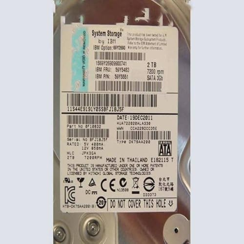 MIDTY HDD für DS4200 2TB 8,9 cm (3,5 Zoll) SATA-FC 64MB 7200RPM für interne HDD für Server HDD für 59Y5483 69Y2690 69Y2698
