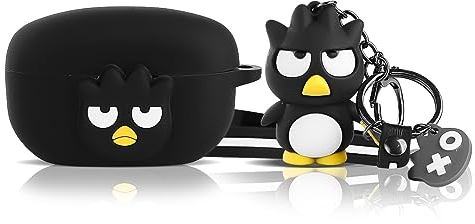 Funda de silicona para Sony WF-1000XM5 tapones para los oídos 2023, diseño de piel de dibujos animados XMBYGY funda de carga con bonito llavero de muñeca y cordón antipérdida (BKbird)