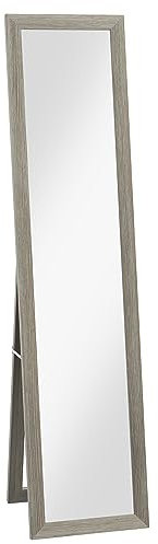 HOMCOM Rustic Full Length Mirror, Hanging and Freestanding Floor Mirror, Farmhouse Decorative Wall Mirror, for Living Room, Bedroom, 157 cm, Grey