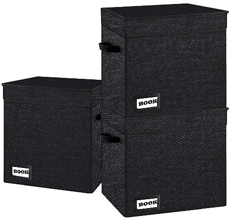 YNSZAS Comicbuch-Aufbewahrungsboxen, 3 Stück, 30 x 24,9 x 19,8 cm, zusammenklappbar, kurze Box, für 160–180 Comic-Bücher, robuster Mülleimer, Behälterhalter