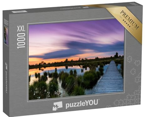 Puzzle 1000 Teile XXL „Sonnenuntergang im Nationalpark Hohen Venn in Belgien“