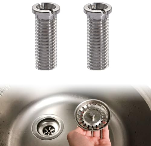 Viti del Cestello del Lavello Vite,Vite Cava Tappo Lavandino Cucina,35mm Viti del Cestello del Lavello,2 pezzi (Argento-35mm)