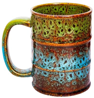 hengshukeji Beer Mugs-Coffee Mug,Large Ceramics Coffee Mugs,600ml/20oz,Extra Large Tea and Coffee Cup for Office and Home,Microwave and Dishwasher Safe (Blue)