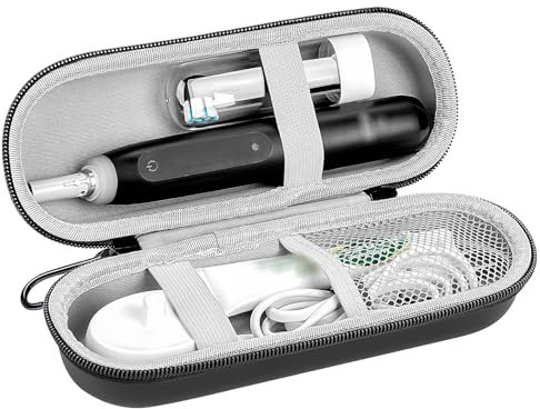 DODAMOUR Electric Toothbrush Travel Case, Eva Hard Storage Case with Toothbrush Covers Caps, Compatible with Oral B Pro 1000, 2000, 3000, 3500, 7000, Philips Sonicare ProtectiveClean (Black)