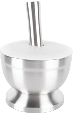 Ensemble de Mortier et Pilon, Mortier à l'ail en Acier Inoxydable 18/8, Antirouille, de qualité Alimentaire, Résistant à l'usure, pour Herbes (Airshipu3avchik5-11)