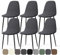 BalladHome Stuhlhussen 6 Stück Universal Stretch Stuhlbezug Jacquard Hussen für Stühle Abnehmbare Waschbar Esszimmerstühle Bezug Hussen für Küchenstühle Hotel Bankett (Dunkelgrau, 6 Stück)-KL