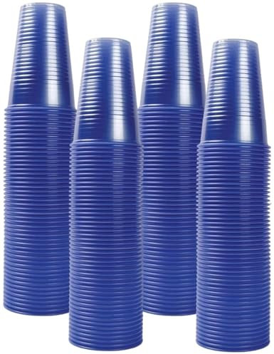 Tezraftaar® 300 x Disposable Plastic Cups 7oz (180ml) Blue Water Cooler Vending Cup for Christmas Party Catering Supply Weddings