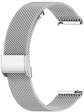 Metallarmband Kompatibel mit Withings ScanWatch 42mm/ScanWatch 2 42mm Armbänder, 20mm Metall Mesh Gewebte Edelstahl Ersatzarmband Edelstahl Armband Uhrenarmband für SmartBand, Y-Silber