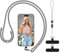 COSACES Phone Lanyard Crossbody & Wrist Strap, Adjustable with 2 Durable Patches for Neck Strap Phone Chain - Compatible with Most Smartphones - Black/White