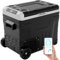 EUHOMY 50L Car Fridge,12V Refrigerator -20℃~20℃,Camping Fridge 12/24V DC, 220-240V AC with APP control, 12V Portable Freezer with Wheels for Camping, RV, Travel, Fishing, Outdoor