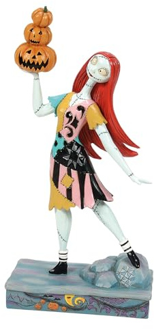 Enesco Disney Traditions by Jim Shore Figurine L'Étrange Noël de Monsieur Jack Sally Tenant des citrouilles, 23 cm, Multicolore