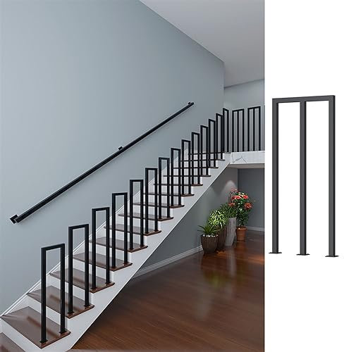 : Schwarzes quadratisches Schmiedeeisen il für Stufen und Treppen ideal für Gartenhäuser Terrassendielen Balkon Innen- und Außenbereich M-förmiges Design 1 Stück größenverstellbar