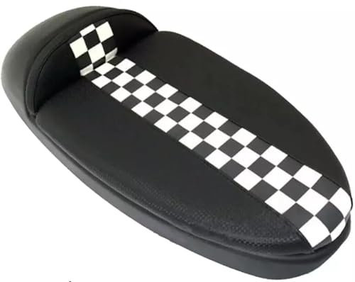 Sattel Einsitzer, schwarz, kariert, Vespa 50 Special ET3 Primavera mit Boden aus ABS