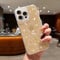 LAPOPNUT for iPhone 13 Pro Case,Bling Glitter Paillette Clear Shockproof Phone Case for Women Girls,Cute Sparkle Bumper Crystal Silicone Slim Cover for iPhone 13 Pro 6.1,Gold