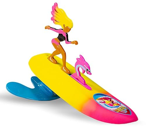 Surfer Dudes Legends & Surfer Pets Wave Powered Mini-Surfer, Haustier und Surfbrett Strandspielzeug - Supertubes Samantha und Swell
