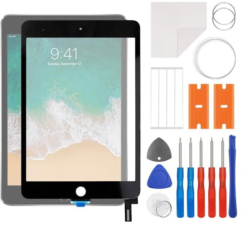 swark Nuovo schermo touch screen in vetro digitizer di ricambio per iPad mini 4 2015 7.9'' A1538 A1550 touchscreen con kit di strumenti di riparazione aggiornato, nessun display LCD
