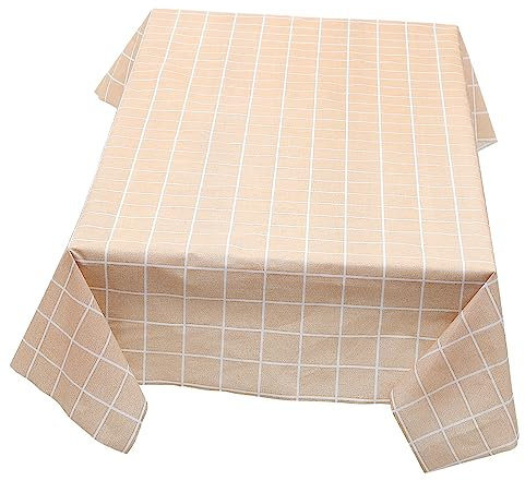 ULTECHNOVO Rechteckige Tischdecke Wasserdichtem Peva-Material Knitterfrei Und Für Und Gartentische Rustikales Karomuster Kaffee