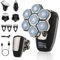 BarberBoss 7D Bald Head Shaver for Men: Magnetic Rotary Shaver, 5-in-1 Electric Groomer with LED Display, USB-C Charging, Beard & Nose Trimmer, All-in-One Facial Grooming Kit | QR-2025