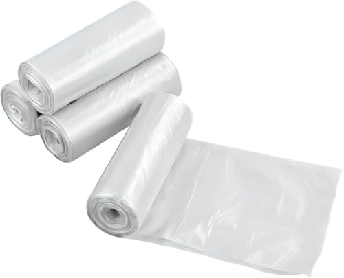10 rollos de bolsas de basura blanca 100L (85x105 cm) – Galga 130 extra fuertes, ecológicas y compostables – 10 bolsas por rollo