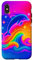 Vibrant Dolphin Rainbow Wave Magical Ocean Aesthetic Case for iPhone X/XS