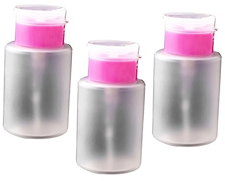 CALLARON 3pcs Pressing Storage Bottle Nail Polish Remover Container for Women Lightweight and Leak Dispenser for Makeup Remover and Liquid Storage
