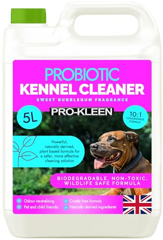 Pro-Kleen ProBiotic Kennel Cleaner 5L - Cleans & Neutralises Odours - Biodegradable, Non-Toxic, Wildlife & Pet Safe - Uses Naturally Derived Ingredients - Cruelty Free & Vegan (Bubblegum)