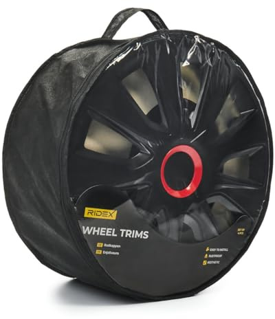 RIDEX 14 Zoll Radkappe schwarz Rot 100009A0010 Radzierblenden Radblende