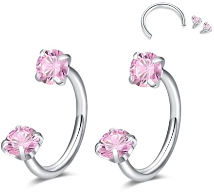 D.Bella Hufeisen Nasenringe Septum Ring 316L Edelstahl CZ Stecker für Lippe Labret Augenbraue Helix Daith Piercing Schmuck für Frauen Männer