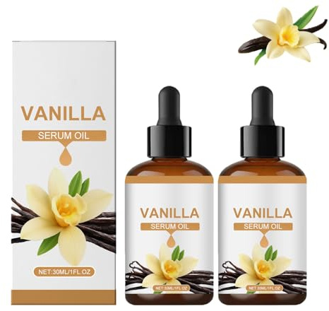 Vanilla Serum Oil, Natural Vanilla Oils for Skin, Hair Care, Long-Lasting Moisturizing and Soothing Skin, Perfume Scents for Diffuser, Relaxation, Long Lasting Perfume, Lightweight (2pcs)