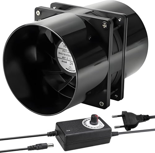 Joycabin 100mm Rohrventilator Abluftventilator Rohrlüfter mit Geschwindigkeitsregler, Rohrventilator Hitzebeständig Lüfter Leise Rauchabzug Ventilator für Küchen,WC,Gewächshaus,Garage,Luftzirkulation