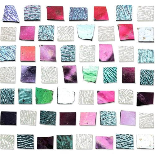 YEHEI Dichroic for Fusing Glass Scrap 4 Bags Assorted Fusible for Fusing Microwave Kiln Oven, Iridescent Effects Supplies for Jewelry Making