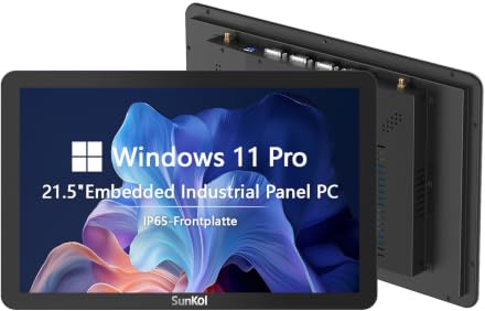 21.5 inch Embedded Industrial Panel PC, 10 Point Capacitive 1920*1080 Touch Screen, VESA Bracket, Win 11 Computer for Automation, HDMI, 2xLAN, 4xUSB, 6xRS232, VGA(I5-1235U,16GB-DDR4 RAM 512GB SSD)