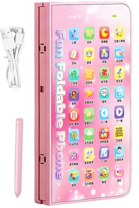Spielzeugtelefon, klappbares Handy, Spielzeug zum Spielen, wiederaufladbares Zeichenspielzeug, für Vorschulkinder, Haus, Spielzimmer, Kinderzimmer, Kindergarten, Geburtstag, Urlaub, Viagg