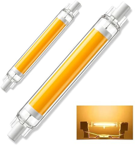 Dvnoua R7S LED 78mm Dimmbar Warmweiß 3000K, 20W R7S LED Ersatz für Halogenstab 78mm 200W, 360°Abstrahlwinkel, 2000LM Kein Flackern, AC 220-240V, für Zuhause/Außenbeleuchtung, 2 Stück