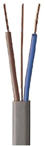 Branded Twin & Earth Cable - 2.5mm x 10 Metres, Grey, 24A, 3 Core, 16 AWG, Copper, Compatible with Domestic Appliances, Low Power Devices