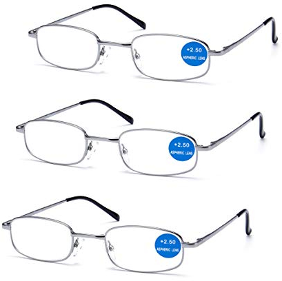 VISCARE 3 Stück Damen Herren Männer Frauen Lesebrillen Metall Augenoptik Brille Lesehilfe Sehhilfe Arbeitsplatzbrille +1.50