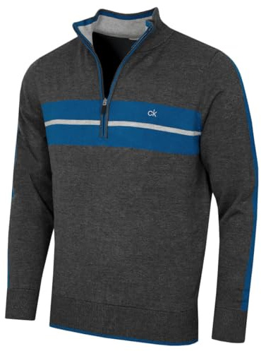 Calvin Klein Mens 2026 Golf Vertex Half Zip Neck Pullover Sweater