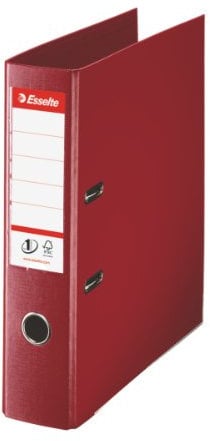 Esselte A4 Lever Arch File, Burgundy, 72mm Spine, Plastic, 811510 (Pack of 1)