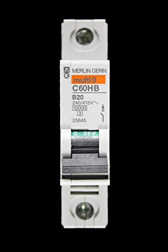MERLIN GERIN C60HB 20 AMP TYPE B 10KA 240V SINGLE POLE MCB CIRCUIT BREAKER 25845