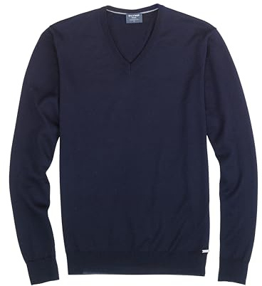 OLYMP Herren Pullover V-Ausschnitt 015010,Single Jersey, Knit Regular fit | Pullover, Rippbündchen, Regular Fit, 100%Schurwolle