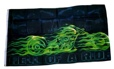 Flagge Fahne Hell of a Ride Motorrad NEU 90 x 150 cm FLAGGENMAE®