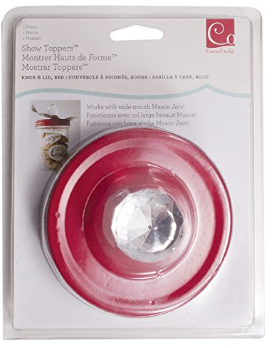 Cosmo Cricket Kunststoff Show Topper Jar lid-lid W/Crystal knob- rot