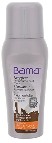 Bama Raulederpflege, Colour Renovator, Farbpflege für Rauleder, Farbtonauffrischung für Lederschuhe, Dunkelbraun, 75 ml