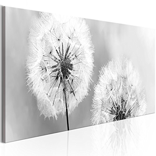 murando - Leinwand Bilder Pusteblume 120x40 cm Vlies Leinwandbild 1 Teilig Kunstdruck modern Wandbilder Groß XXL Wanddekoration Design Wand Bild Panoramabild - Blumen Natur grau Pusteblumen
